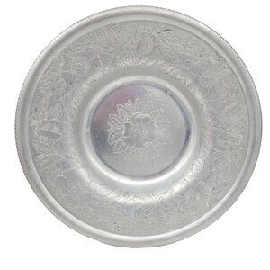 Vtg Hand Wrought Aluminum Serving Dish Bowl Floral Embossed Wilson Specialties